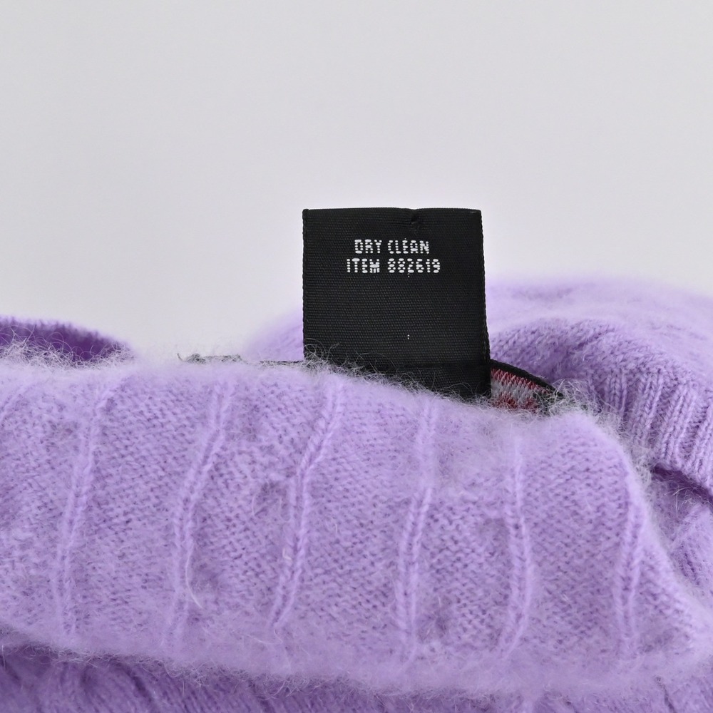 Kirkland Cashmere Cable Knit Sweater Womens Size M Purple V-Neck Vintage Y2k - Picture 7 of 8